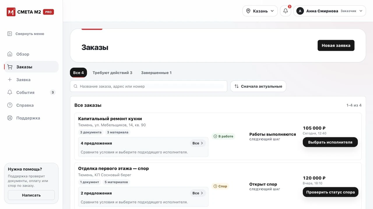 Все заказы в одном кабинете